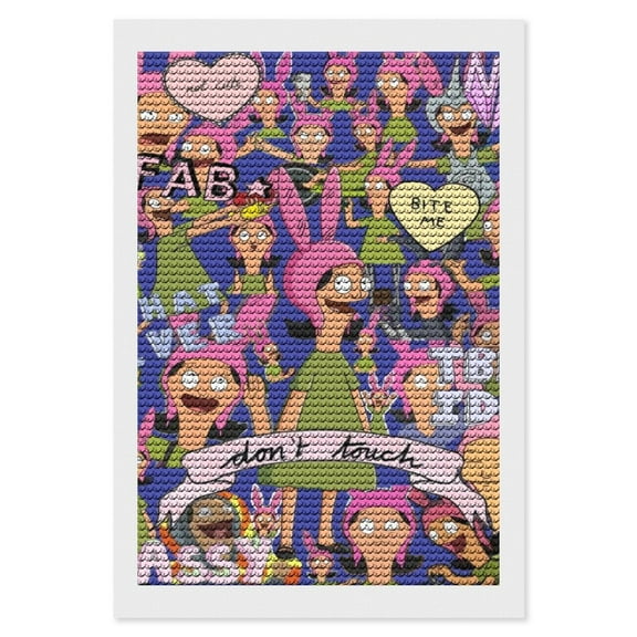 Bob's Burgers Louise Diamond Art Kits for Adults Cartoon 5D DIY Diamond Art Kits Full Round Drill Crystal Arts and Crafts Anime Gem Art Painting Kit for Home Wall Decor 8"×12"