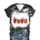 thumbnail image 5 of Tops Para Mujer Tops Con Estampado Navideño Blusa Con Letras Divertidas Camisetas Casuales Con Cuello en V Camisetas de Manga Corta Odeerbi  ODB180286, 5 of 6