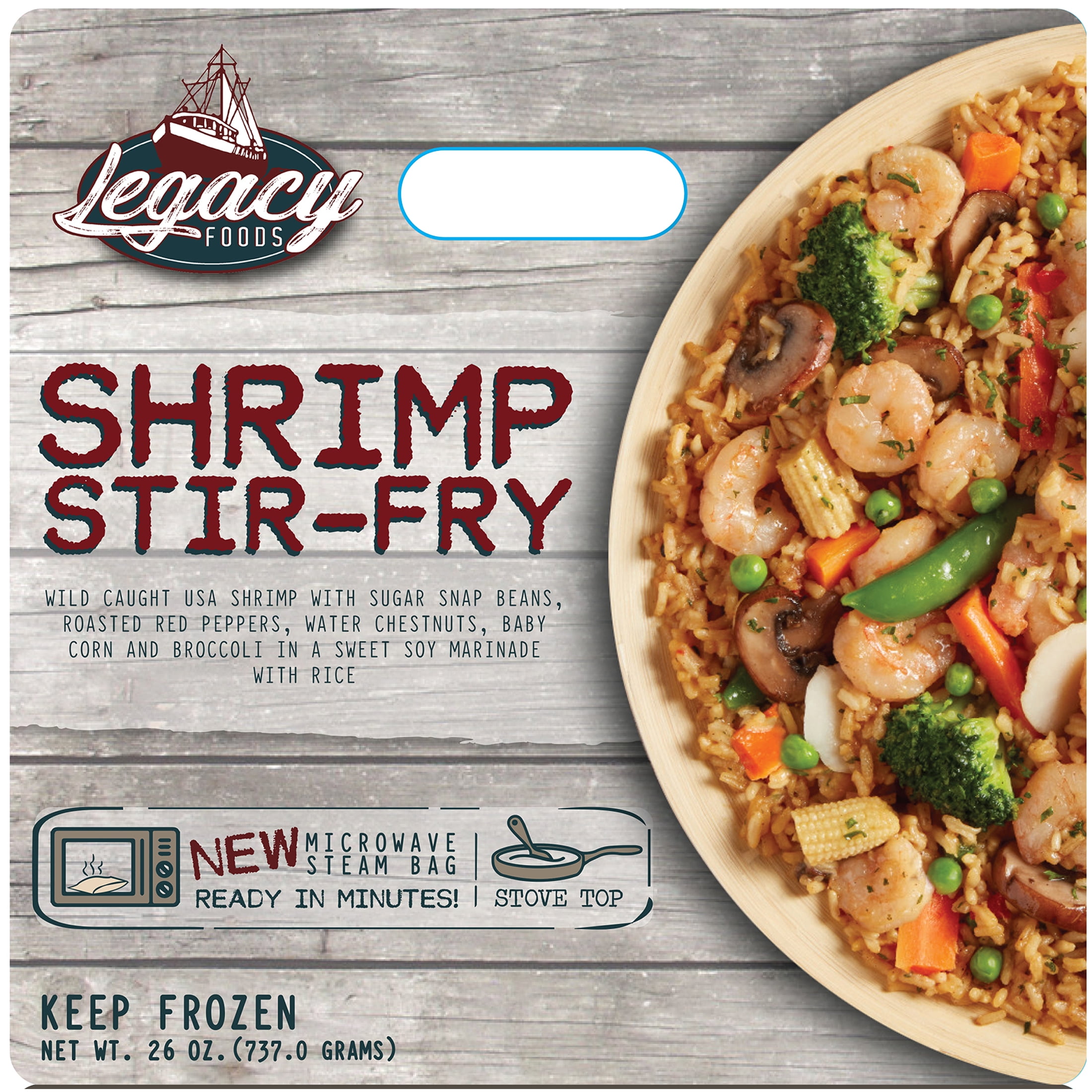 Legacy Shrimp StirFry Steam Bag, 26oz