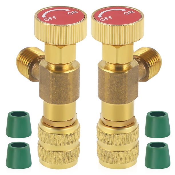 BRIGHTFUFU Válvula de seguridad de carga de refrigerante, repuesto de válvula de llenado de refrigerante, herramienta de aire acondicionado R410 5/16'', 2 uds.