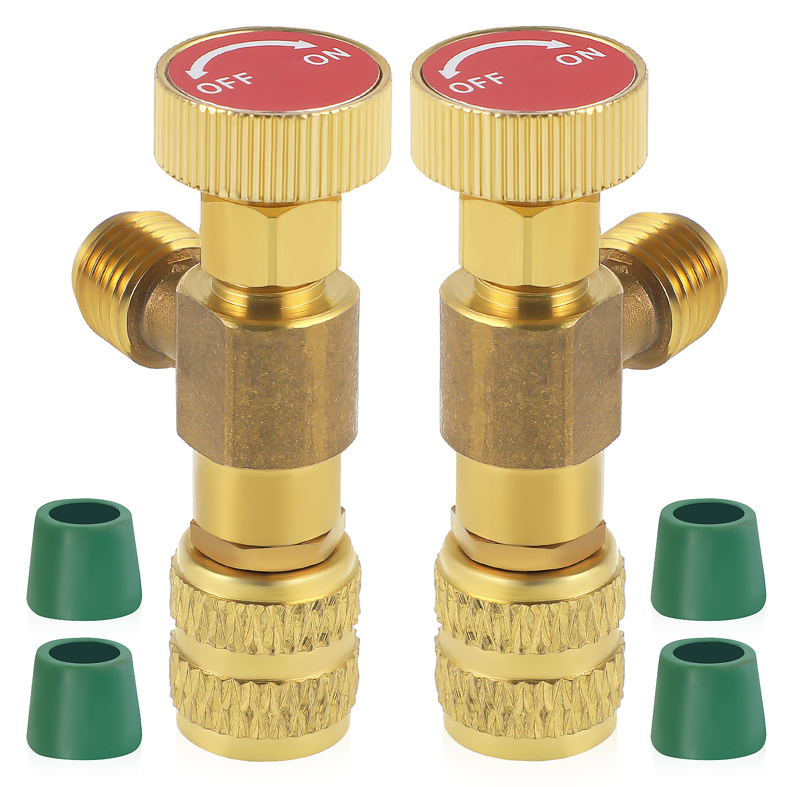 2 Valvole Di Carica Refrigerante R410 5/16'' - Ottone - Valvole Di Sicurezza Per Condizionatore - Adattatore Per Ricarica