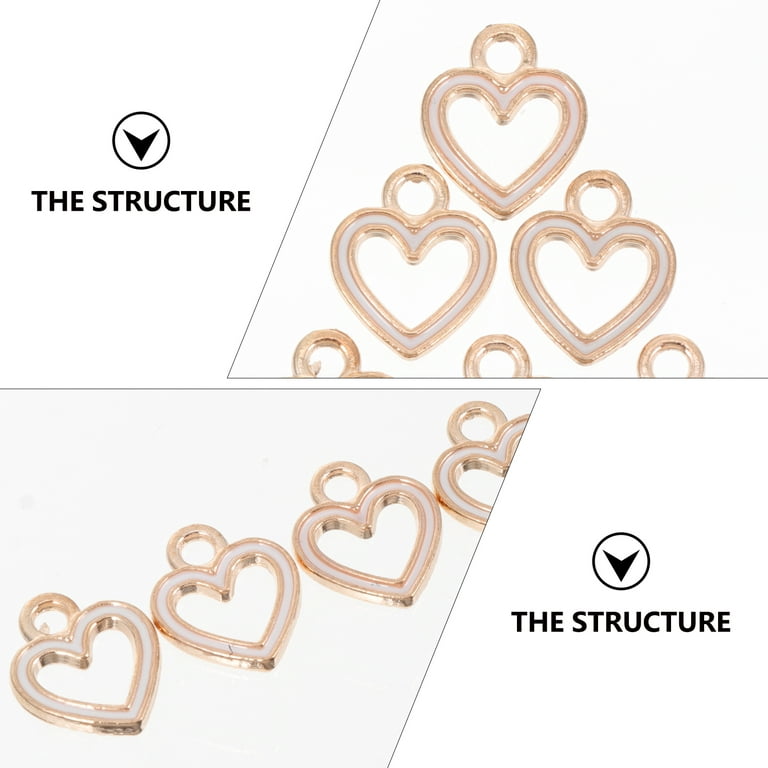NUOLUX Charms Heart Jewelry Bracelet Making Charms Necklace Earrings  Pendants Crafting Pendent Accessory Findings Spacer Metal