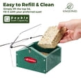 thumbnail image 4 of Kingsyard Upside Down Double Suet Feeder for Outside Hanging - Recycled Plastic Wild Bird Feeder with Rainproof Roof for Attracting Woodpeckers Nuthatches Chickadees Finches. Green, 4 of 7