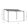 thumbnail image 5 of Outdoor Lighting Outsunny 10' x 13' Steel Outdoor Pergola Gazebo, Patio Canopy with Weather-Resistant Fabric and Drainage Holes for Backyard Pool Deck Garden, Gray,Outdoor String Lights, 5 of 5