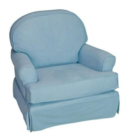 The Rockabye Glider Co Round Back Micro Fiber Kid's Glider in Blue
