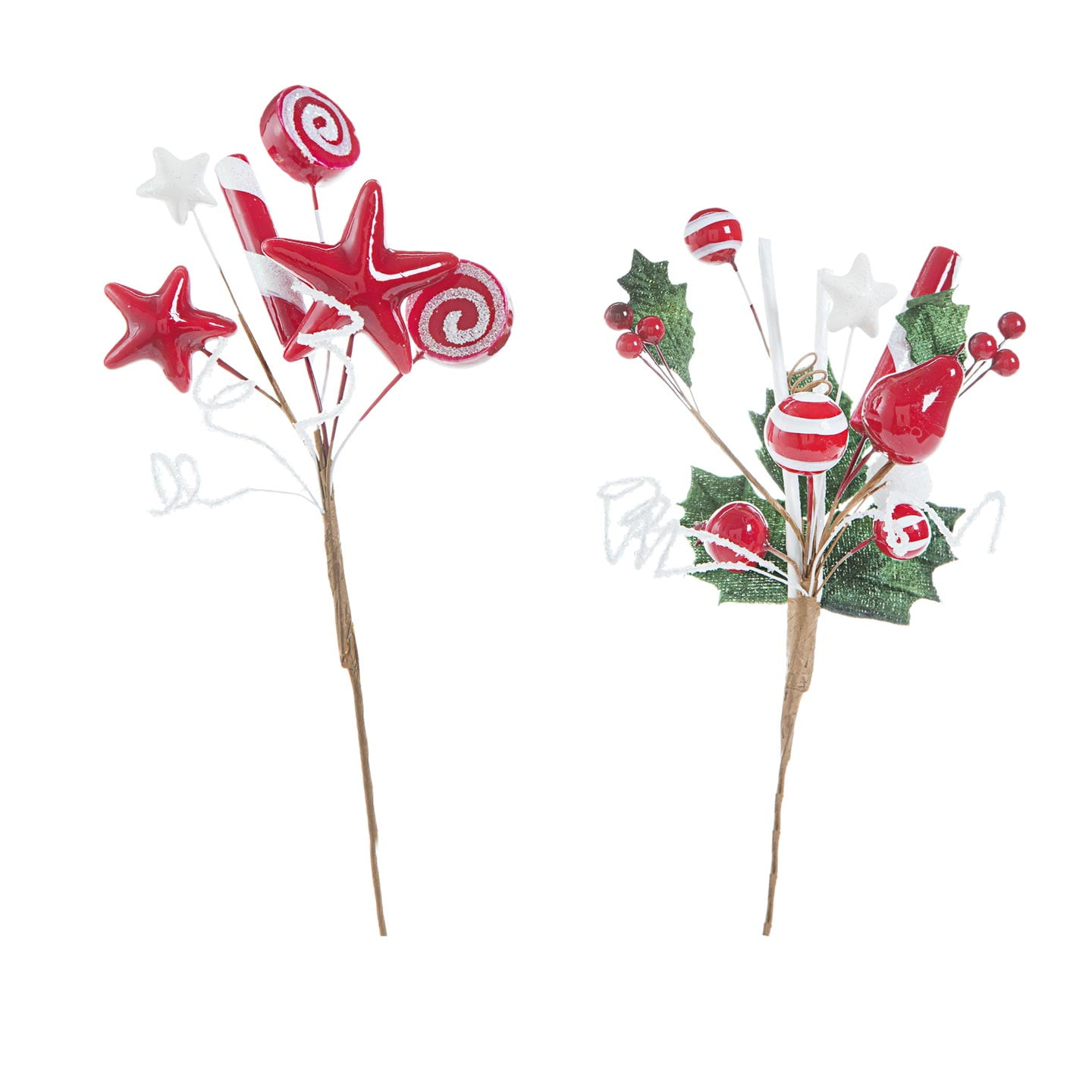 Peppermint Candy Christmas Picks 11 inches