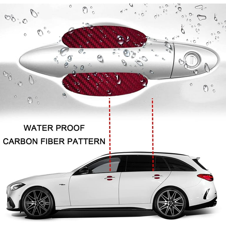 4pcs Car Door Handle Protector Sticker, Universal Carbon Fiber
