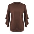 thumbnail image 2 of Vedolay Oversized T Shirts for Women Women's 2023 Casual Long Sleeve Crew Neck Relaxed Fit Pullovers Sweatshirts,Coffee M, 2 of 5