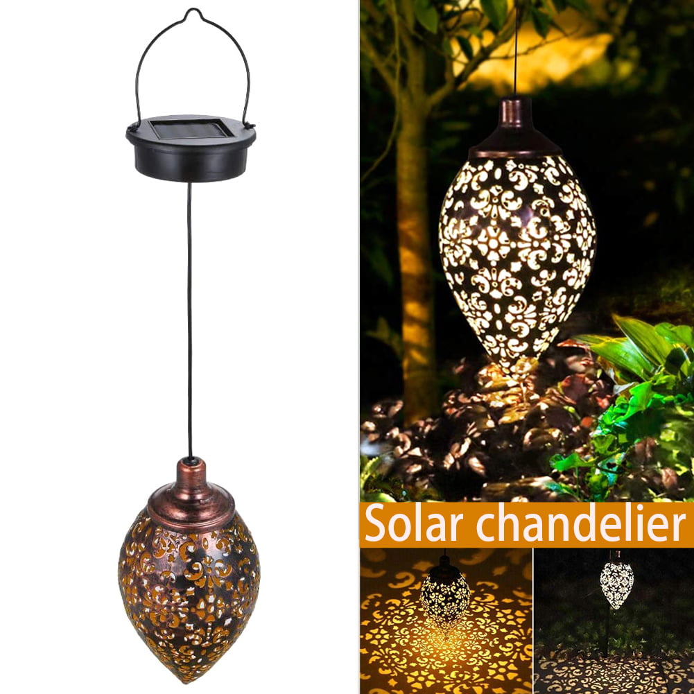 Solar Lantern Hanging Light LED Yard outdoor Patio Garden Lamp Waterproof Decor 