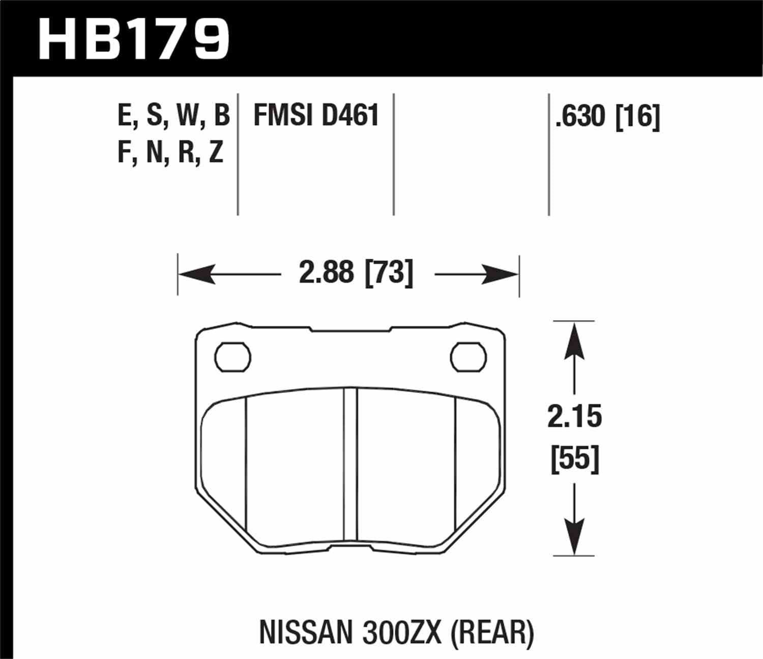 Hawk 06-07 WRX DTC-30 Rear Race Pads Fits select: 2006 SUBARU IMPREZA WRX/LIMITED, 1989-1990 NISSAN 300ZX