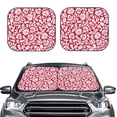 thumbnail image 2 of Xecao Red Flowers for Foldable Car Sun Shades (2-Pack) offer sun protection with an easy-fold design for convenient windshield shading., 2 of 7