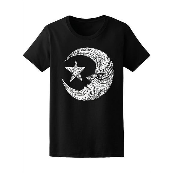 Moon And Star Gothic Style T-Shirt Women -Image by Shutterstock, Female XX-Large