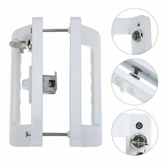 TALENO 1 Set Heavy Duty Aluminum Alloy Sliding Door Lock and Handle for Glass Doors