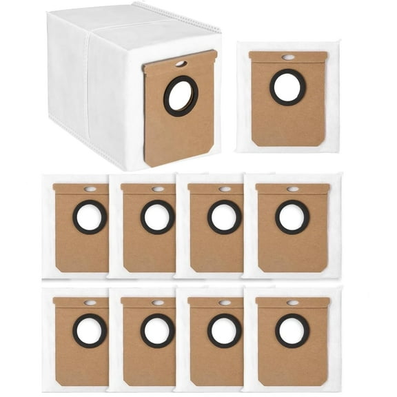 Hoxxu 10 Pack 2.5L Vacuum Dust Bags for Eufy L50 SES L60 SES Vacuum Cleaner Self-Emptying Dock Replacement Bags for Conga Home 1000, 8090 Ultra, 9090AI, Haier H9 Plus