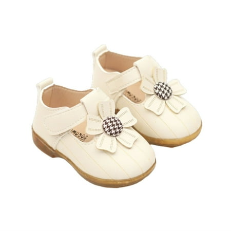 

niuredltd girls sandals flower sunflower flat sandals summer dress shoes soft bottom non slip baby toddler shoes size 19