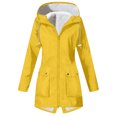 thumbnail image 2 of Waterproof Jacket Women Outdoor Waterproof Fleece Lined Jacket Hooded With Pockets Long Sleeve Hooded Casual Jacket For Cold Wet Weather Women's Down Jacket, 2 of 5