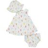 Gerber Baby Girl Dress, Diaper Cover, and Hat Set, 3pc