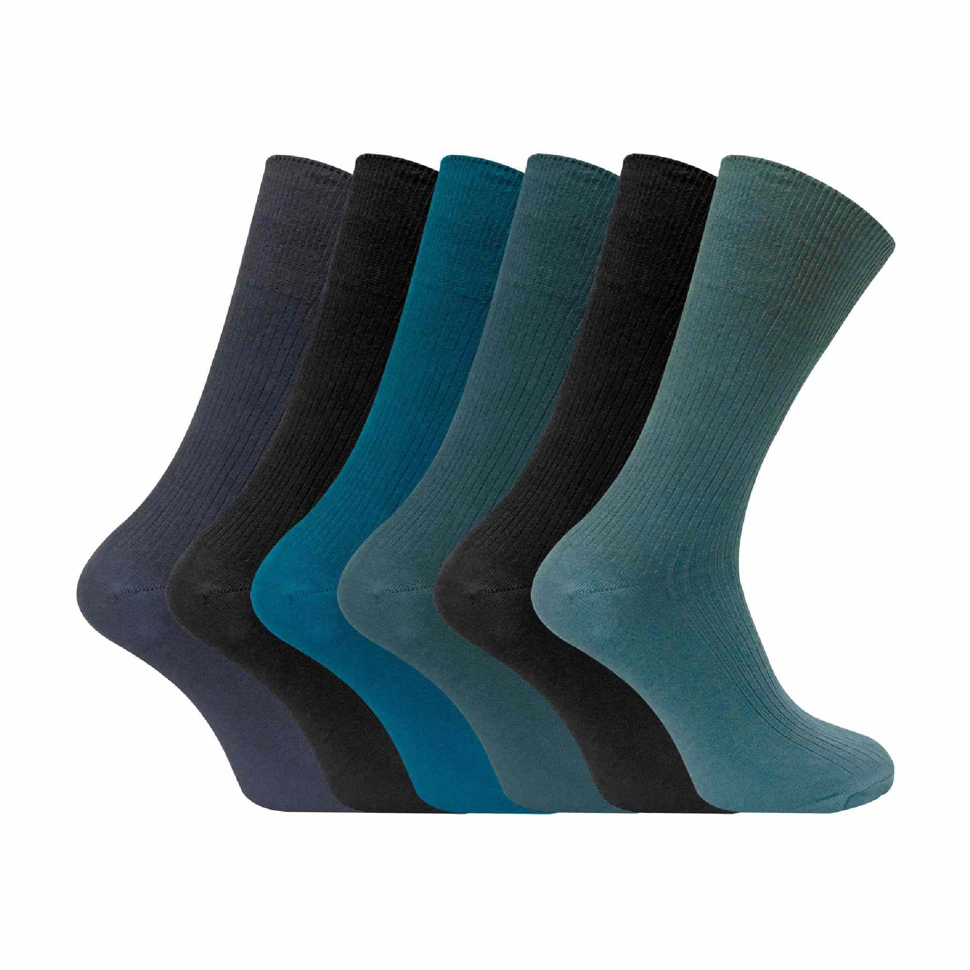 Sock Snob 6 Pairs Mens Breathable Cotton Non Elastic Loose Wide Top Dress Socks