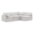 thumbnail image 1 of Meridian Furniture Indulge 129" Velvet L-Shaped Modular Sectional in Cream, 1 of 10