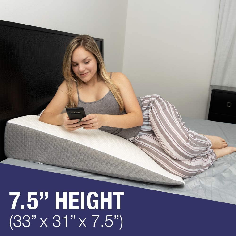 K lbs Extra Wide Bed Wedge Pillow with Memory Foam Top Stylish Jacquard Cover Extra Large Wedge Pillow for Sleeping and Acid Reflux GERD Pillow Extra Large 7.5 Height 31 x 33 x 7.5 Walmart