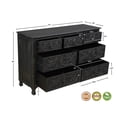 thumbnail image 5 of Taran Designs Monte 3-piece Floral Carved Solid Wood Bedroom Set in Black, 5 of 6