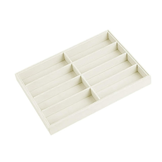 TISHITA Plateau Organisateur de Lunettes de Soleil 8 Compartiments Boîte de Rangement Moderne Gain de Place Beige