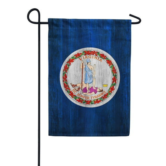 America Forever Virginia State Flag 12.5 x 18 Inch Double Sided Outdoor Yard Decorative USA Vintage Wood State of Virginia Garden Flag, Made in the USA