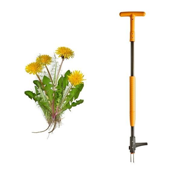 Kings County Tools 39” Stand Up Weed Puller Tool with Long Handle - Ergonomic Heavy Duty Weeder