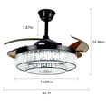 thumbnail image 4 of KPIBEST Modern 42" 7-Color Ceiling Fan Light Retractable W/Remote Bluetooth Music Speaker Reversing Function, 4 of 14