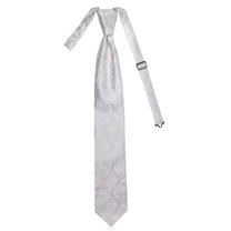 Men’s Imperial White Formal Satin Pre-Tied Necktie Tie in a Variety of Colors by Spencer J’s Signature Satin Collection