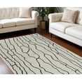 thumbnail image 5 of 7' X 10' Cream and Black Abstract Distressed Area Rug, 5 of 11