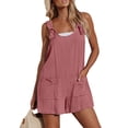 thumbnail image 2 of MeetoTime Womens Suspender Short Rompers Large Size Adjustable Tie Back Strap Overalls Summer Loose Casual Rompers, 2 of 7