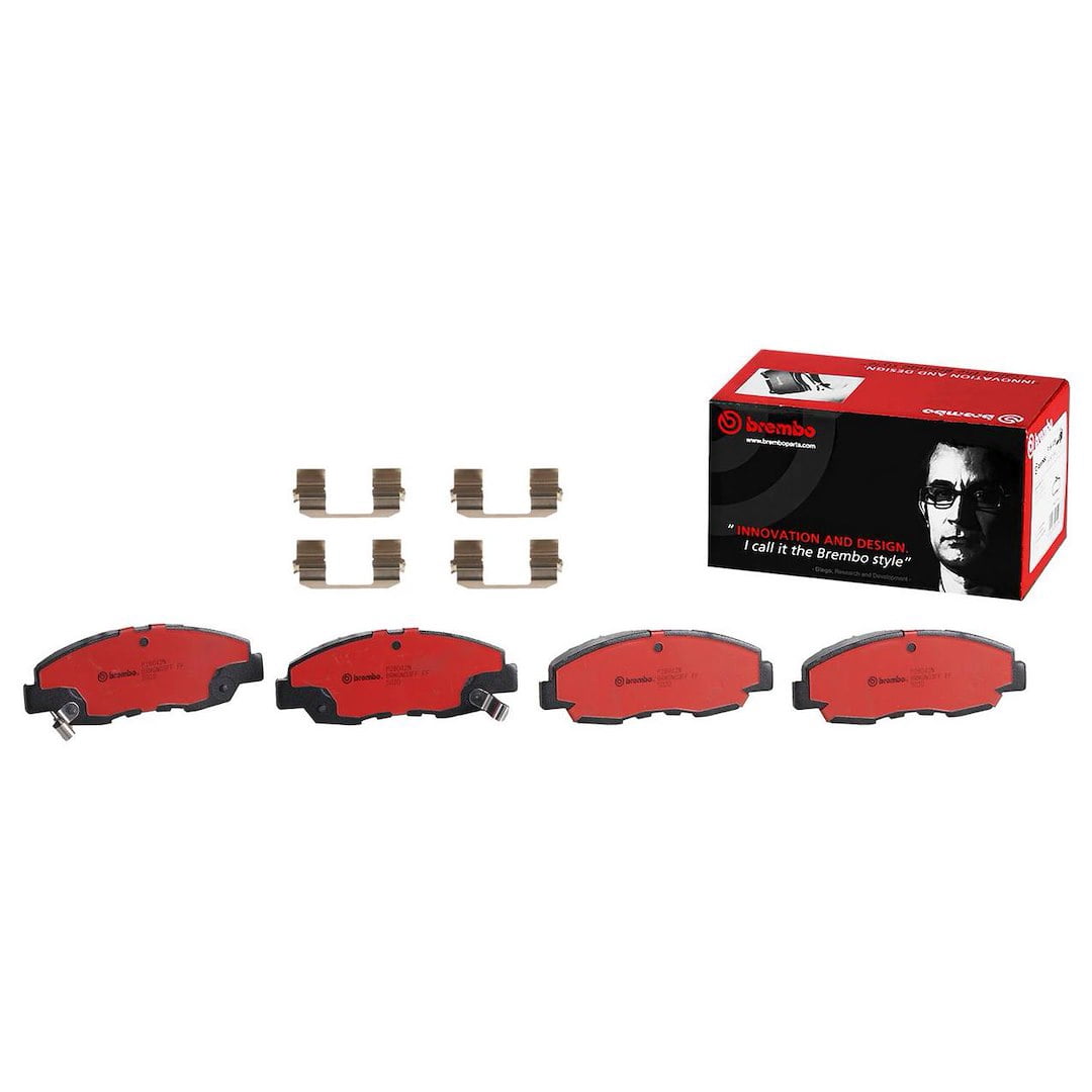 Brembo P28042N; Brake Pad; NAO; FMSI Number D465-7573; Ceramic; Set Of 4; With Hardware
