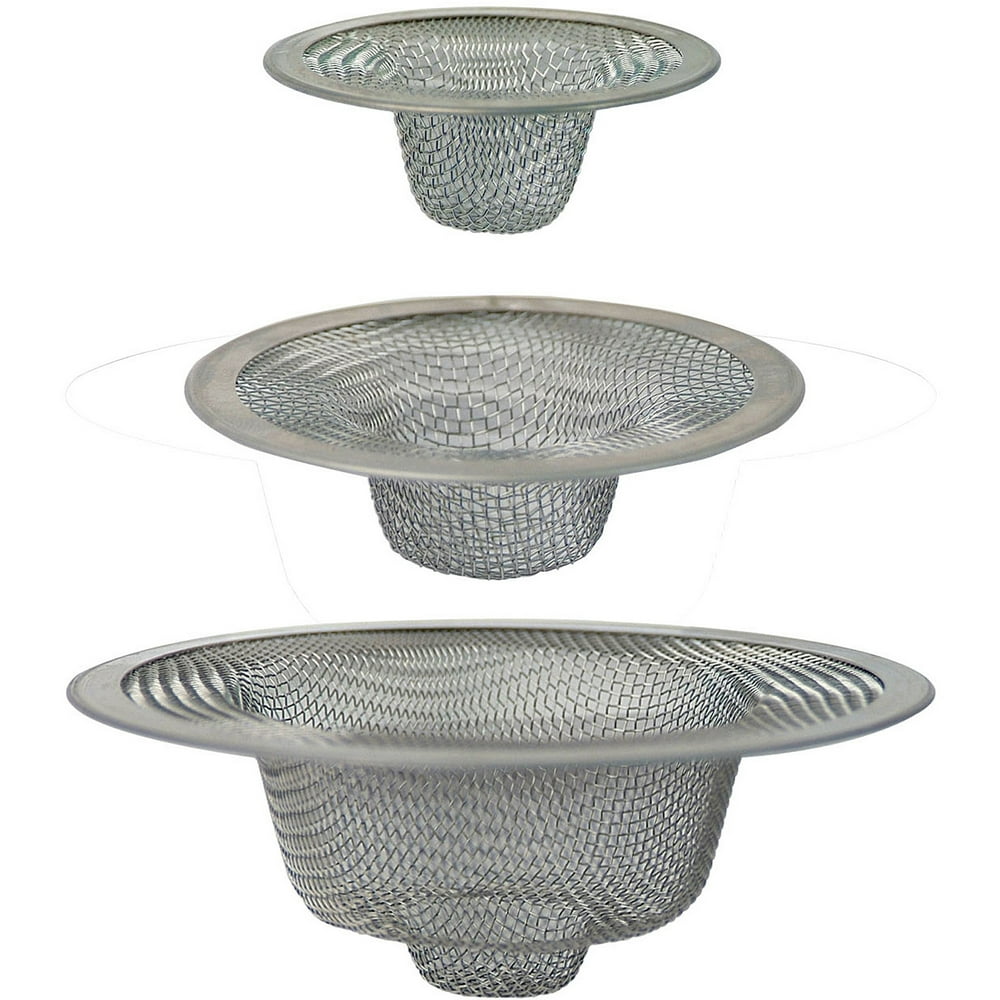 Peerless Mesh Drain Strainer Assortment, 3pc. Includes strainers for
