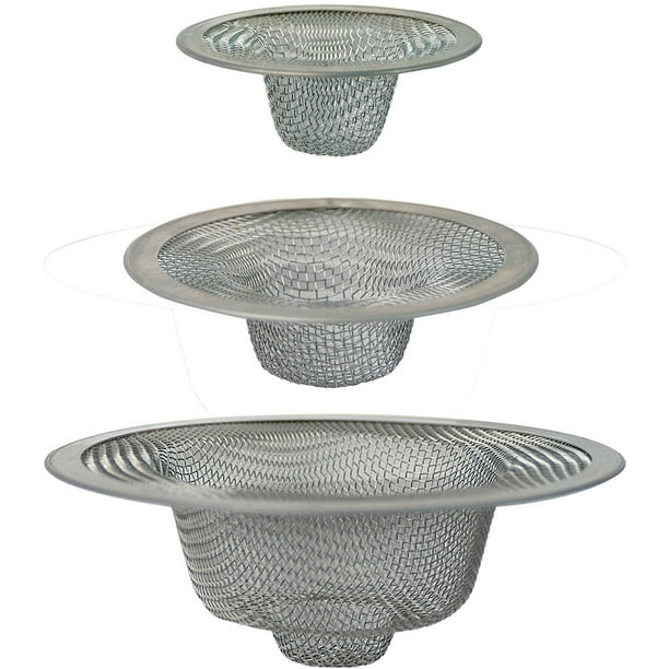 Peerless Mesh Drain Strainer Assortment, 3pc. Includes strainers for