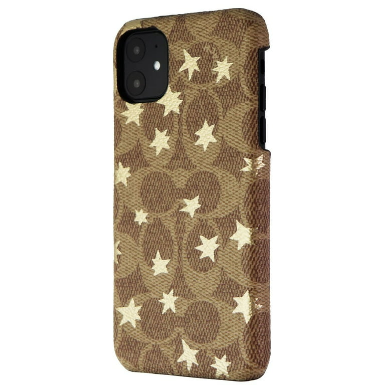 COACH Slim Wrap Case for iPhone 11 - Signature C Khaki/Gold Foil Stars