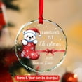 thumbnail image 2 of Grandson's 1st Christmas Glass Ornament 2025, Personalized Grandson Polar Bear First Xmas Ornaments, New Grandchild Ornament Gift for Grandpa Grandma, Custom Name Grandchild's 1st Xmas Glass Keepsake, 2 of 6