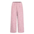 thumbnail image 4 of Pink Sweatpants Women's Retro Striped Design Loose Pocket Patchwork Casual Pants, 4 of 5