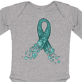 thumbnail image 4 of Inktastic Ovarian Cancer Awareness Teal Ribbon Made of Hearts Boys or Girls Long Sleeve Baby Bodysuit, 4 of 5