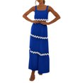 thumbnail image 5 of EFINNY Women Beach Vacation Outfits Sleeveless Cropped Tank Top High Waisted Maxi Skirt 2 Piece Sets with Pockets, 5 of 8