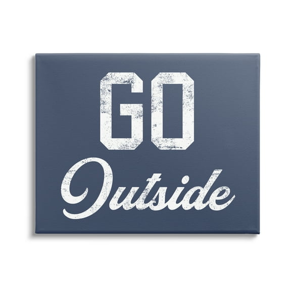 Stupell Industries Go Outside Kids Vintage Text Phrase Design Graphic Art Gallery Wrapped Canvas Print Wall Art, Design by Daphne Polselli