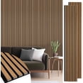 thumbnail image 3 of Acoustic Wood Slat Panels Pack x Soundproof Wooden Wall Panels  Fluted Panel for Interior Wall   Living Room  Bedroom - Teak (Cover Approx. sq.ft), 3 of 5