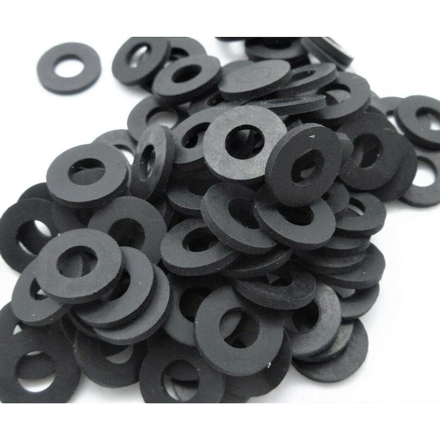 Black Rubber Washer 1/2" OD x 1/4" ID x 1/16" Thickness EPDM Rubber Washers Flat Rubber