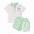 thumbnail image 4 of NOLDARES Baby Boy Summer Play Clothes Short Sleeve Letter Print Tee Elastic Waist Shorts Outfit 6 12 18 24 Months Blazer,2-3 Y, 4 of 4