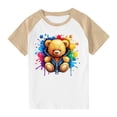 thumbnail image 1 of RXIRUCGD 2025 Vêtements d'Été pour Enfants Tout-Petits Garçons Filles Mode Mignon Col Rond Imprimé Manches Courtes Haut, 1 of 7