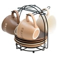 thumbnail image 4 of Set De 4 Tazas De Porcelana para Esperesso Con Platos y Rack Organizador, Juego Organizador en Tonos Tierra, Perfectas para Espresso individual, Doble o Capuchino, 4 of 5