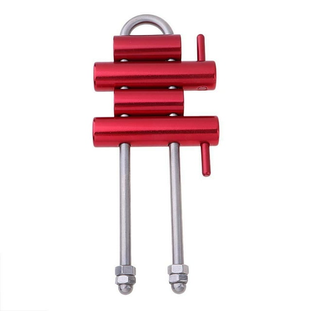 Langgg Aluminum Rock Climbing Rack Descender Rappelling Access Rack Descender Rappelling Descending Gear 4 Bar Red