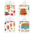 thumbnail image 2 of Lsque Fall Pumpkins Printed Tissue Box Cover Holder, Facial Paper Organizer Dispenser,Square with Bottom Belt, PVC Leather Decorative Organizer, 2 of 8