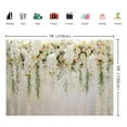 thumbnail image 5 of 7x5FT White Rose Floral Backdrop Wedding Floral Wall Green Wisteria White Rose Flowers Reception Photography Background Mother's Valentine's Day Bridal Shower Marriage Ceremony Photo Props, 5 of 6