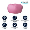 thumbnail image 2 of Flash Furniture Duncan Oversized Solid Light Pink Refillable Bean Bag Chair for All Ages, 2 of 14